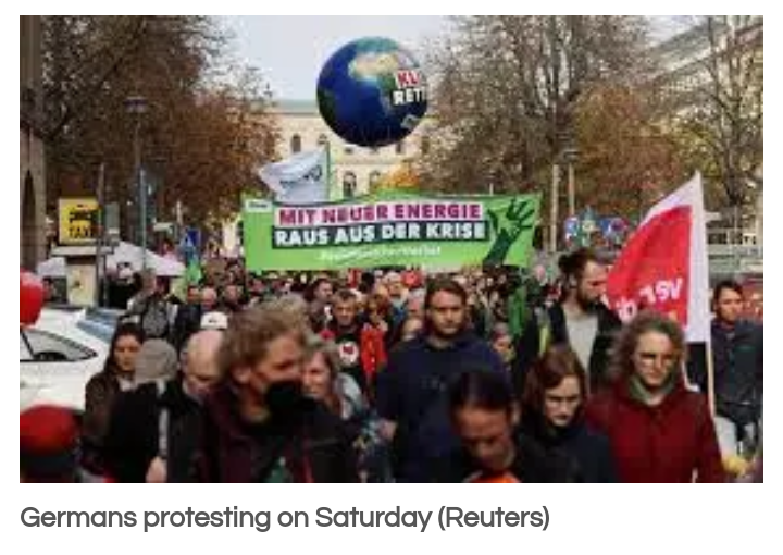 Germans protest soaring cost of energy, others