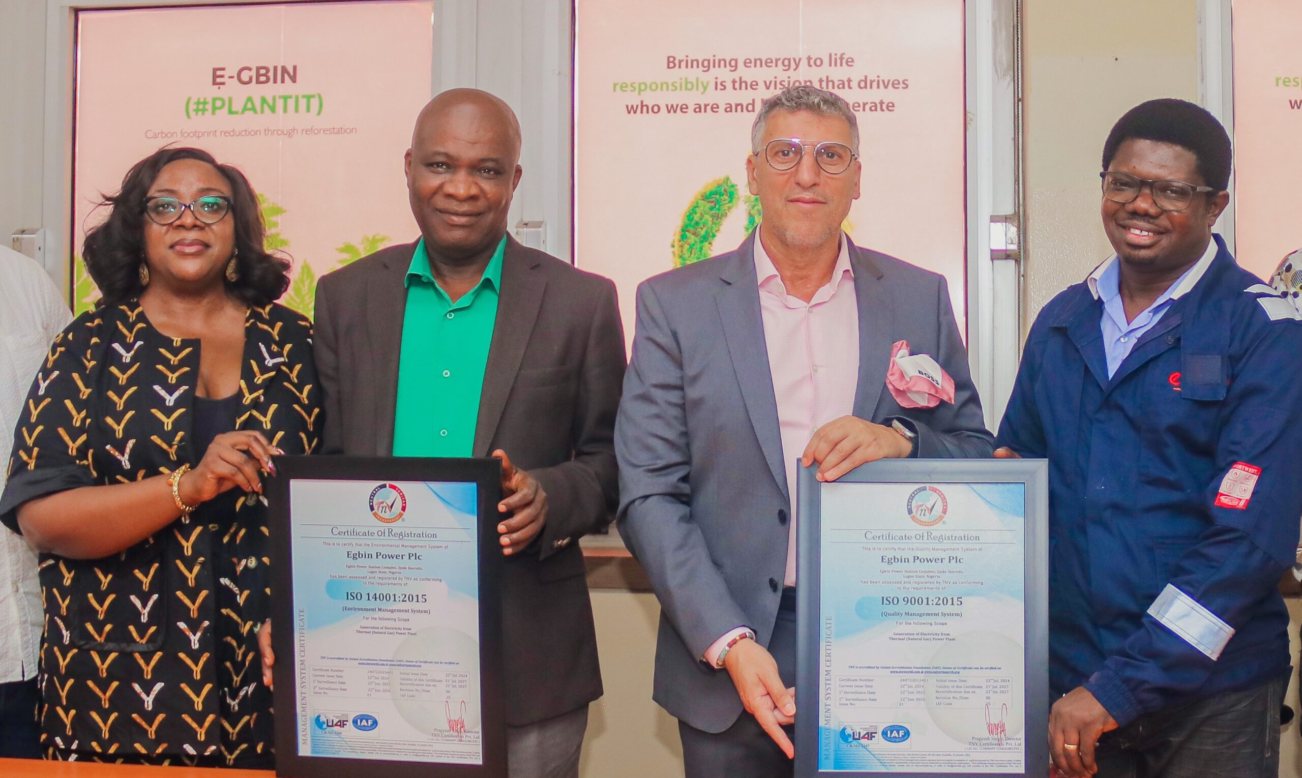 Egbin Power bags Triple ISO Certifications, reinforces commitment to operational excellence