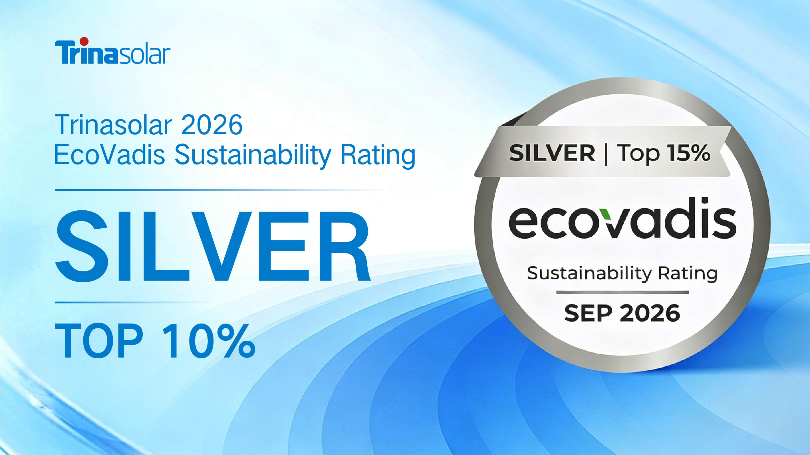 Trinasolar wins EcoVadis 2026 Silver Medal for Sustainability Achievement and ranks in the global top 10%