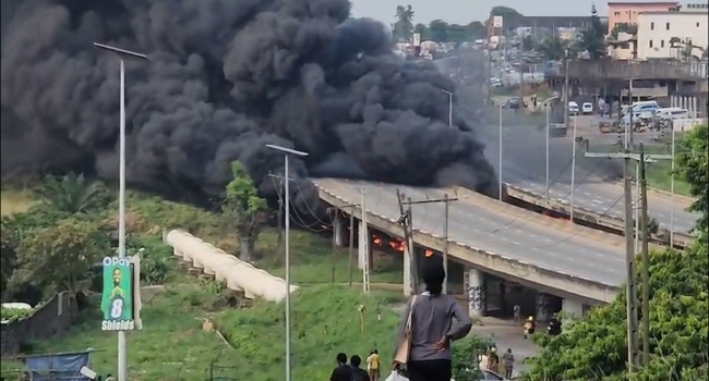 Two injured as diesel tanker explodes under Lagos’ Otedola Bridge